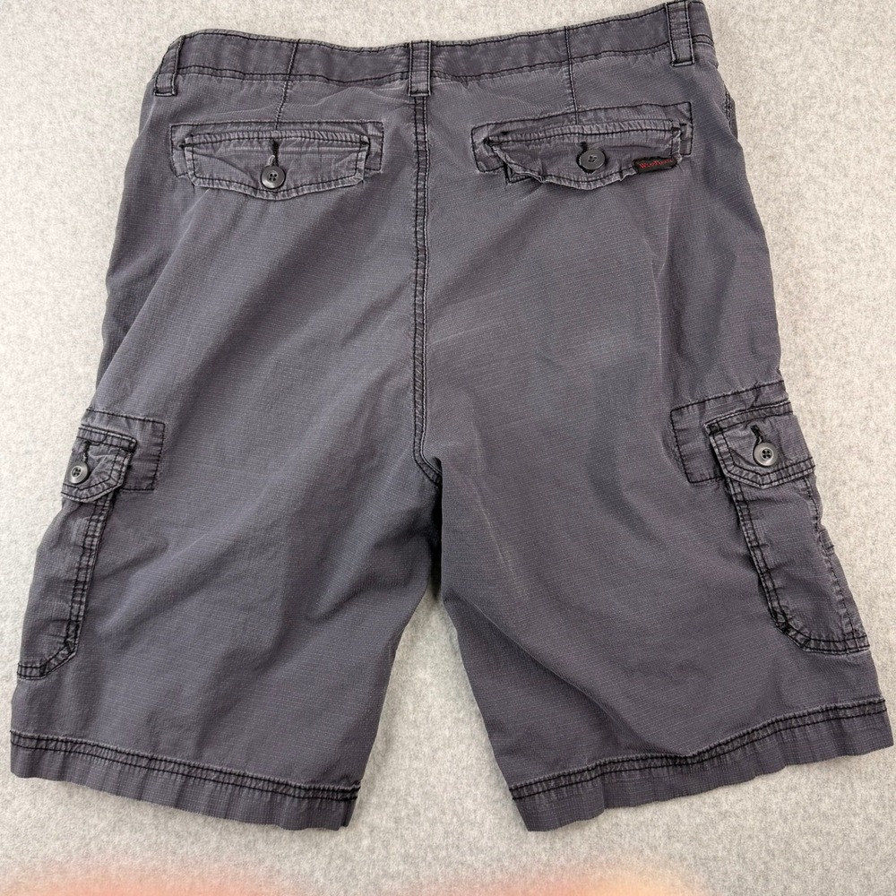 Wear First Mens Cargo Shorts Gray Ripstop Stretch Cotton Size 34 Casual Outdoor
